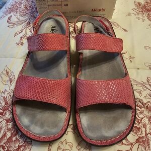 Alegria Pink Opal Sandals with Crisscross Straps